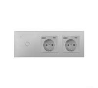 pour prise Connectée WiFi 2 Interrupteurs Verre Trempé pour(grey)