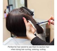 Pour professionnel, 12pcs Clip de poignées de cheveux en plastique noir pour la coupe de coiffure, Styling Salon