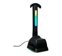 pour ps5 Controller Charging Station with RGB Light Stand pour | RGB pour lighting modes, sl lack ABS build, fits gaming desk, fast pour charge tech, LED status show