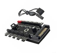 Pour PWM PC Fan Hub 1 à 10 ports 12 V 4 broches Splitter Extender avec alimentation pour améliorer l'efficacité du refroidissement et l'organisation du ventilateur (B)