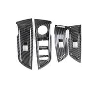 Pour Q5 FY 2018-2021 LHD Fibre Carbone Voiture Porte Fenêtre Verre Interrupteur Bouton Accoudoir Panneau Couverture Garniture Intérieur FIXCOR