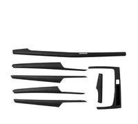 Pour Q5 RSQ5 2018-2023 Panneau De Garniture De Porte Intérieur En Fibre De Carbone Console Centrale Panneau Intérieur Ensemble De 7 Pièces BLNETU(Dark wood style 7pcs)