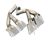 Pour Q7 2016-2018 Modifier À Quatre Conseils Carrés Tail Voiture Silenque Silencieux Noir 1 Paire Pointe D'échappement En Acier Inoxydable Turbo Sifflet Tuyau D'Échappement(3.0t Patrol Silver)