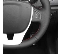 pour R&enault pour Scenic 3 2013-2015 pour Laguna 3 Coupé 2007-2015 pour Laguna 3 2007-2015 Housse De Volant De Voiture en Cuir Artificiel Noir(Red Thread)