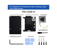 Pour Raspberry Pi 5, Coque avec Ventilateur de Refroidissement, Coque BlindéE en MéTal pour Pi 5