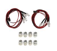 Pour RC Car, pour Universal, 2PCS Conversion Lights, 7.4V 8 mm, 2 LED rouge et 2 kit d'éclairage RC LED blanc