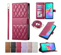 pour Realme C31 4G Case avec béquille, Étui de Protection à Rabat en Cuir PU pour Realme C31 4G-Rouge