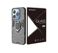 Pour Realme C61 4G/C63 4G-Pack Coque Résistante avec Anneau Anti Chute+2 Films de Protection écran en Verre trempé résistant