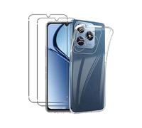 Pour realme C61 4G/realme C63 4G - Pack Complet - Coque Résistante Transparente + 2 Films Protection écran Verre trempé
