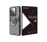 NOVAGO Compatible avec realme GT 7 Pro 5G/realme GT7 Pro 5G - Coque magnétique Résistante avec Anneau béquille Anti Chute + 3 Films Protection écran vitre Verre trempé incurvé