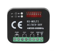 Pour récepteur RX Multi-Fréquence 868 MHz 2 CH 24 V Module Relais Garage | Télécommande de porte de garage 433,92 MHz 868 MHz Portée 30-50 m 2 canaux Compatible codes fixes et roulants Pour porte de