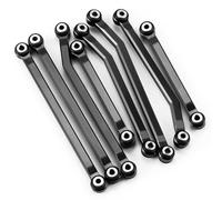 Pour Redcat Pour Ascent 1/18 1 Ensemble Biellettes Liaison Avant Arrière Supérieure Inférieure Alliage D'aluminium Pièces Mise À Niveau Voiture Sur Chenilles RC Parti RC(Black)