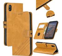 Pour Redmi 7A Motif Denim Solid Color Portefeuille Flip PU Cuir Housse de protection avec boucle & Bracket jaune