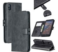Pour Redmi 7A Motif Denim Solid Color Portefeuille Flip PU Cuir Housse de protection avec boucle & Bracket noir