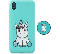 Pour Redmi 7A Soft TPU Full Cover téléphone portable étui de protection arrière avec motif personnalisé support réglable 5