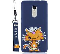 Pour Redmi Note 4X/NOTE 4 Cartoon Lovely Coloured Painted Soft TPU back cover anti-dérapant full protective case with lanyard saphir