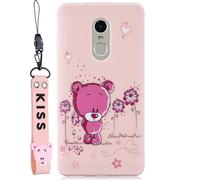 Pour Redmi Note 4X/NOTE 4 Cartoon Lovely Coloured Painted Soft TPU back cover anti-dérapant full protective case with lanyard light pin