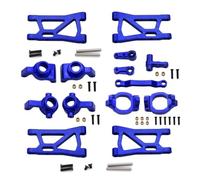 pour Remo pour Hobby pour Smax 1631 1635 1651 1655 Kit Pièces Mise À Niveau De Voiture RC Bloc Direction en Métal Support Moyeu C Bras Suspension D'assemblage Direction Accessoires RC(Blue)