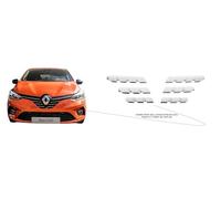 pour Renault Clio V 2019+ calandre chromée 6 pièces, Barres de calandre de Section médiane, couvercles de calandre, Acier Inoxydable