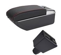 Pour Renault Pour Logan 2 Pour Sandero 2 2010-2020 Accoudoirs De Voiture Boîte D'accoudoir De Voiture Boîte De Rangement De Rénovation Intérieure(B1 Black red 7USB)