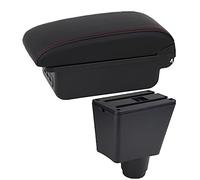 Pour Renault Pour Logan 2 Pour Sandero 2 2010-2022 Boîte D'accoudoir Voiture Accoudoir Voiture Pièces Rénovation Intérieure Boîte Rangement Centrale(B red line 3USB)