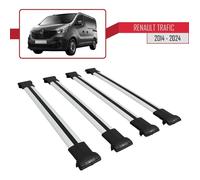 Pour Renault Trafic 2014-2024 Barres de Toit FLY Modèle Railing Porte-Bagages de voiture 4 BARRAS - Gris