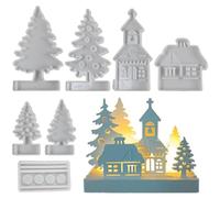 Pour résine de Noël - Forme pour décoration de maison pour sapin de Noël - Moule en silicone facile à enlever pour décoration en plâtre, projets de bricolage pour la maison des fêtes