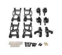 Pour Rlaarlo Pour WLtoys 124008 Pour JJRC C8803 1/14 1/12 Métal Avant Arrière Bras Oscillants Coupelle Direction Forme C Siège Accessoires Voiture Rc Mises Niveau RC Pièces De Voiture(Black)