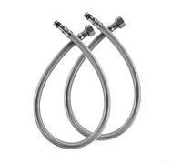 Pour robinet tressé en acier inoxydable pour robinet standard américain 3/8 et pour raccords M10, tuyau d'arrosage flexible de 150 cm pour chauffage d'évier de cuisine et de salle de bain, tuyau de