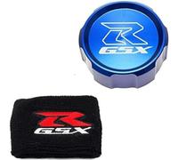pour S-uzuki GSXR 750 600 1000 GSX-R Bouchon de Liquide de Frein Avant de Moto Couvercle de réservoir de maître-Cylindre et Couverture de Chaussette brodée 3D