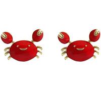 pour S925 Boucles d'oreilles en Forme de Crabe Rouge avec Aiguille en Argent Boucles d'oreilles pour Étudiants avec Petits Animaux Mignon Japonais Femme Durable Design