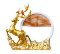 pour sablier Artisanal en Verre Cerf Or pour déco pour sablier | Verre soufflé à la main, design cerf doré, pour sable fluide captivant, style chinois , 22cm de long