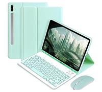 pour Sam Sung Galaxy Tab S9 11" 2023 (Modèle : SM-X710 / SM-X716B / SM-X718U) Tablette Etui Protecteur Clavier Bluetooth (Vert Clair)