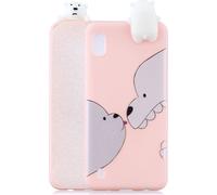 Pour Samsung A01 Soft TPU Cover Retour Couverture 3D Cartoon Peinture Cellulaire Coque Grand Ours blanc