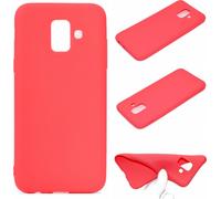 pour Samsung A6 2018 Belle couleur bonbon mat TPU anti-rayures anti-dérapant Housse de protection Retour cas rouge