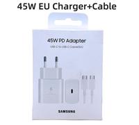 pour Samsung - chargeur d'origine 45W Type C EU,adaptateur de Charge Super rapide pour Galaxy Z Flip Fold 5 4 3 2 S24 S23 S22 White