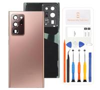 Pour Samsung Galaxy Note 20 Ultra 5G SM-N986B Couvercle arrière de la batterie Remplacement de la vitre arrière Kit de réparation Véritable boîtier arrière avec objectif de caméra (Bronze Mystique)