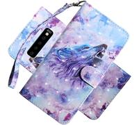 Pour Samsung Galaxy S10 Plus Coque Portefeuille Effet 3d Peint En Premium Pu Cuir Rabat Magnétique Cover Filp Stand Shell Bumper Housse Pour Samsung Galaxy S10 Plus Angry Wolf Bx.