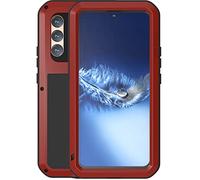 pour Samsung Galaxy S22 Plus 5G Coque, Love Mei Aluminium Métal + Silicone +Verre trempé étanche Antichoc Militaire Heavy Duty Robuste Couverture Housse Coque, pour Samsung Galaxy S22 Plus (Rouge)
