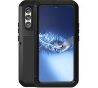 pour Samsung Galaxy S22 Plus 5G Coque, Love Mei Aluminium Métal + Silicone +Verre trempé étanche Antichoc Militaire Heavy Duty Robuste Couverture Housse Coque, pour Samsung Galaxy S22 Plus (Noir)