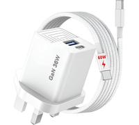 Pour Samsung Galaxy Tab A11 A11+ S11 Ultra - Chargeur et câble - 36W GaN USB C - Super rapide - Double port - S10 FE A9 Plus Tab A8 A7 S9 S8 S7 - 60W - Câble de charge tressé Type C - Adaptateur