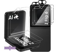 Pour Samsung Galaxy Z Flip 6 5g Verre Trempé, 2+2+2 Pièces Interne Tpu Protecteurs D'écran + Retour Vitre Protection Écran + Caméra Arrière Protecteur (Noire), Hd Film Pour Z Flip6 5g