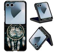 pour Samsung Galaxy Z Flip 7 Case, Coque PC Ultra Fine Rigide Protection Mince Téléphone, Coque Antichoc Résistante aux Rayures pour Galaxy Z Flip 7 5G, Twin Wolf Attrape-rêves