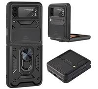 pour Samsung Galaxy Z Flip3 5G Case Slider Camera Protect Case pour Samsung ZFLIP3 Z Flip 3 ZFLIP 3 Magnetic Ring Stand Back Cover,Black,for Galaxy Z Flip 3