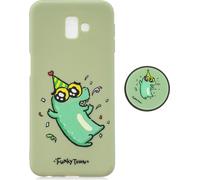 Pour Samsung J6 PLUS Non-Slip TPU amortisseur de chocs Case anti-choc Housse de protection avec support réglable 2
