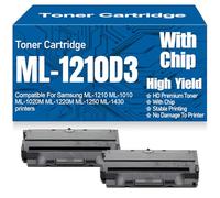 pour Samsung ML-1210 Cartouches de Toner 1010 1020M 1220M 1250 1430 Compatibles Toner ML-1210D3 Grand rendement pour Samsung ML-1210 ML-1010 ML-1020M ML-1220M ML-1250 ML-1430,ML 1210D3 -2PC