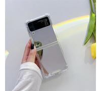 pour Samsung Z Flip5 5g Z Flip6 ZFlip 3 4 Coque Maquillage Miroir Luxe Antichoc pour Galaxy Z Flip 5 6 Flip4 Flip3 Slim Hard Cover, Argent, pour Samsung Z Flip 4