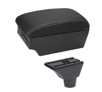 Pour Sandero Pour Stepway Pour Logan Accoudoir Central Avec Port USB Accoudoirs Central Console(C-Black red line)