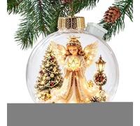 Pour sapin de Noël Décoration LED saisonnière avec Père Noël et élan | Sphérique miniature pour la maison, salon, maison de campagne, étagère, étagère, jardin, patio et