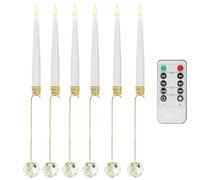 pour sapin de Noël, LED à batterie avec télécommande, décoration de 6 pièces, avec crochet à billes nacré, pour maison, fête, cuisine, extérieur, fête, fête, fête, etc